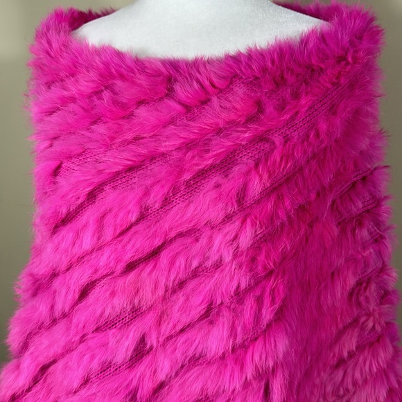 Jennyfer. J Y2K 100% Genuine FUR Pink Shawl/Cape - Picture 4 of 8